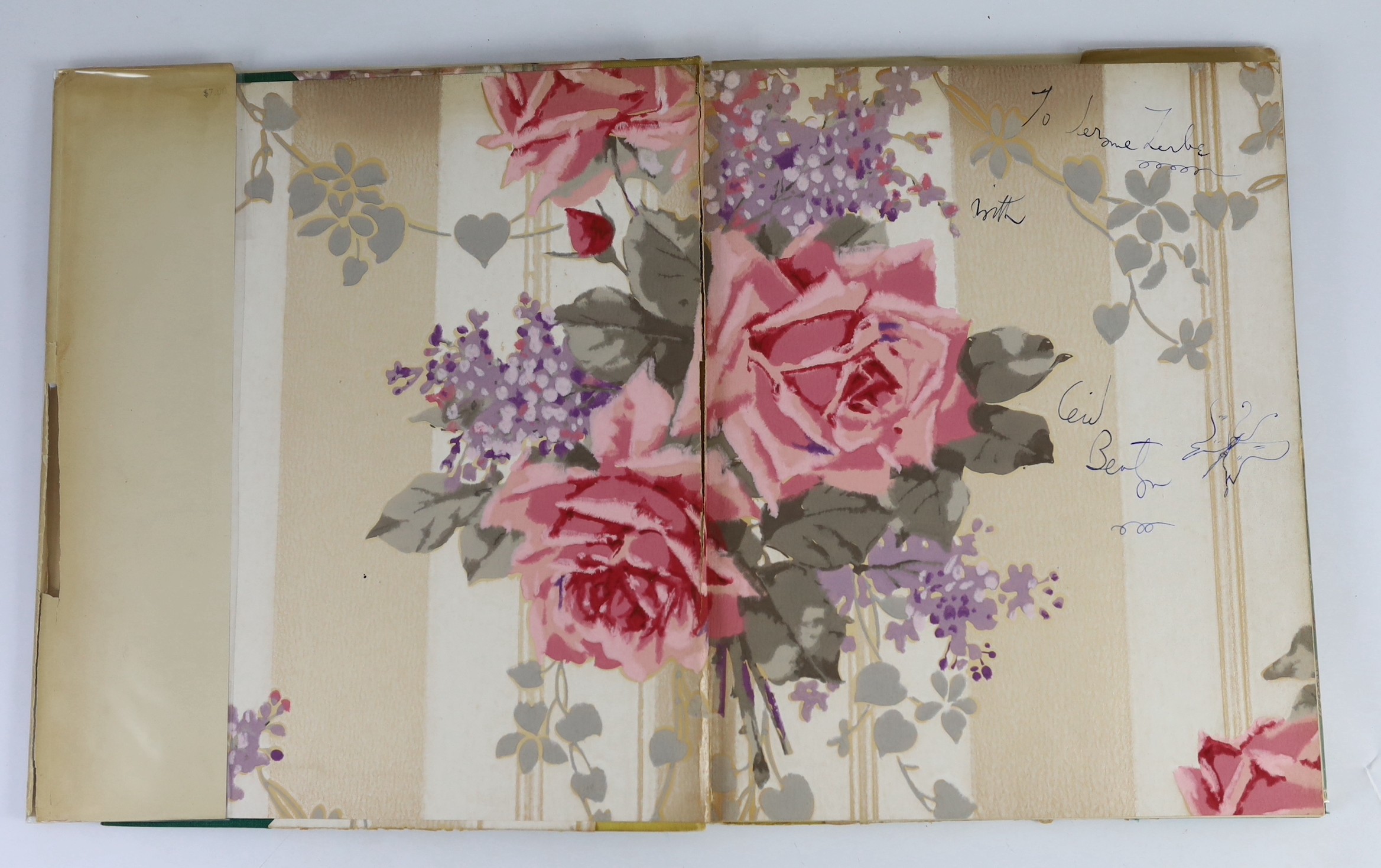 Beaton, Cecil - Cecil Beaton's Scrapbook. First Edition - inscribed by author to the 'high' society photographer, Jerome Zerbe. coloured frontis., decorated title and illus. throughout with photos. & sketches (some colou